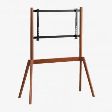 Supporto Da Pavimento Per Tv In Acciaio E Legno Curtiz Marrone Legno Castagno - Sklum