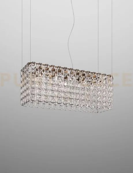 Giogali sospensione r1b cristallo argento e bronzo opaco 10 luci at...