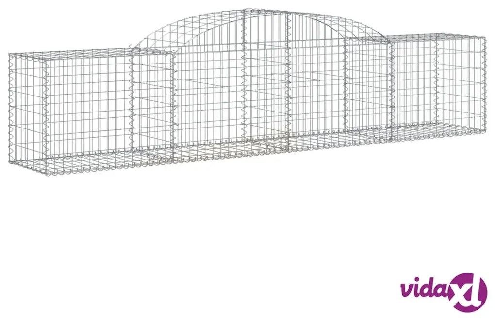 vidaXL Cesti Gabbioni ad Arco 6 pz 300x50x60/80 cm Ferro Zincato