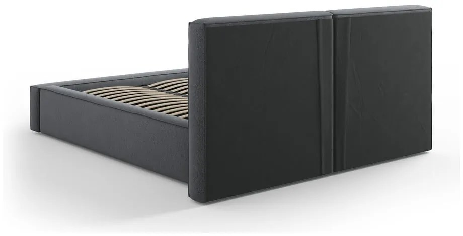 Letto matrimoniale imbottito grigio scuro con contenitore e rete inclusi 180x200 cm Arendal - Cosmopolitan Design