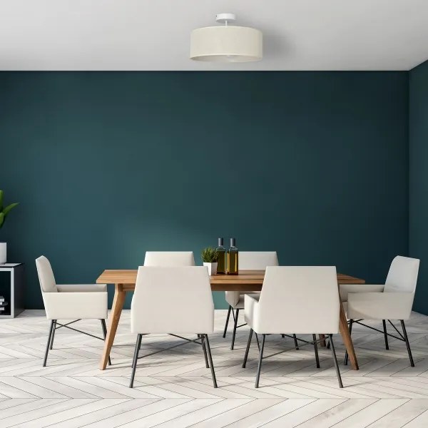 Lampadario a sospensione con supporto rigido ALBA 3xE27/15W/230V panna