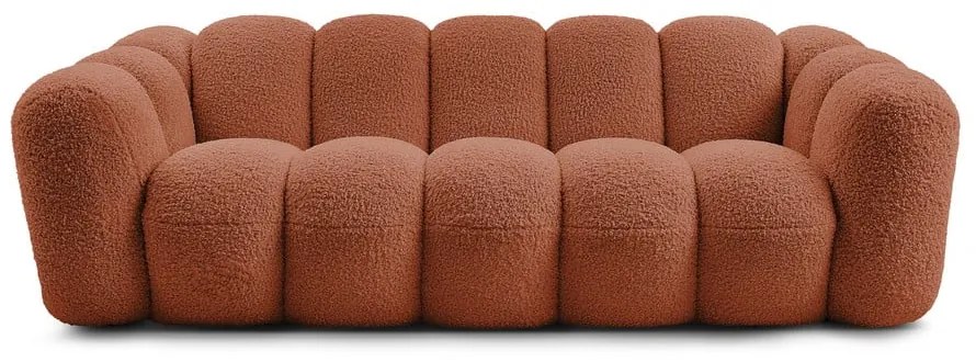 Divano color mattone con rivestimento in bouclé 232 cm Hippolyte – Bobochic Paris