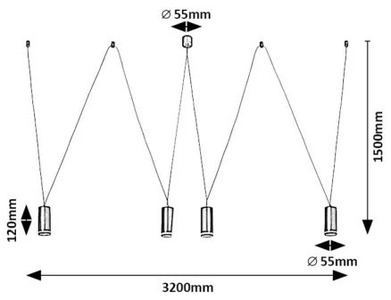 Rabalux 73038 - Lampadario a sospensione con filo SENOBIA 4xGU10/5W/230V ragno