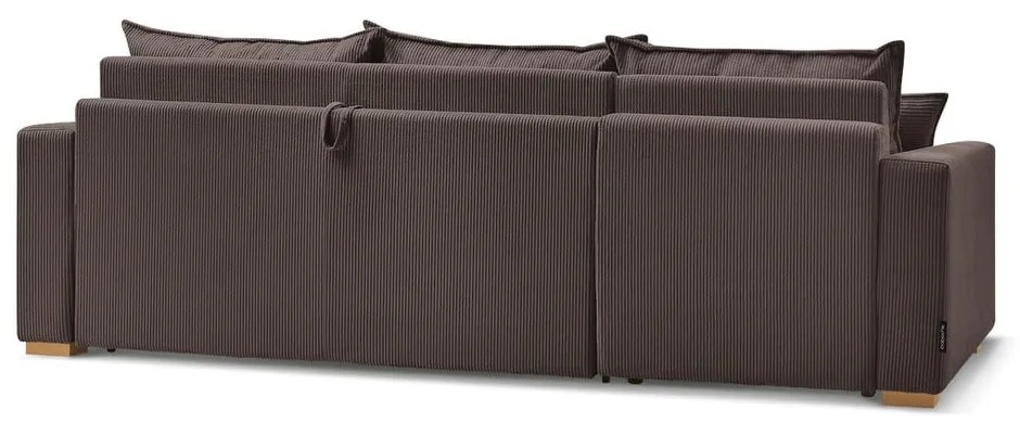 Divano angolare marrone allungabile (con composizione variabile) con rivestimento in velluto a coste Augustin – Bobochic Paris
