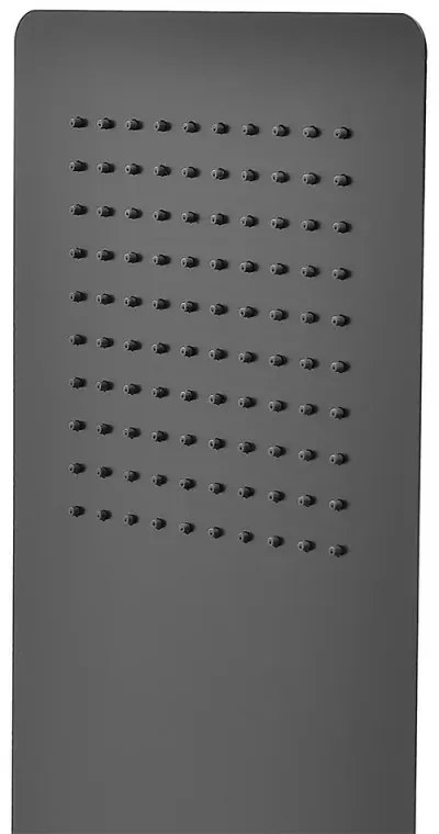 Soffione doccia a sbalzo slim 25x52 cm nero opaco in acciaio inox
