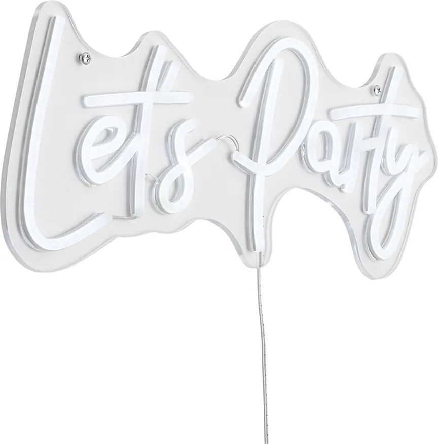 Lampada da parete al neon bianca con LED - Let's Party