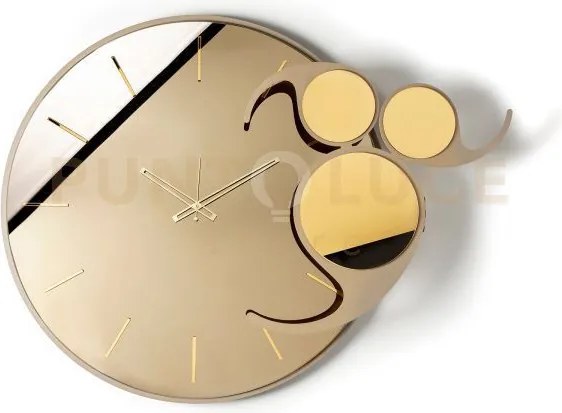 Orologio da parete apostrofo beige,crystal luxe bronzo