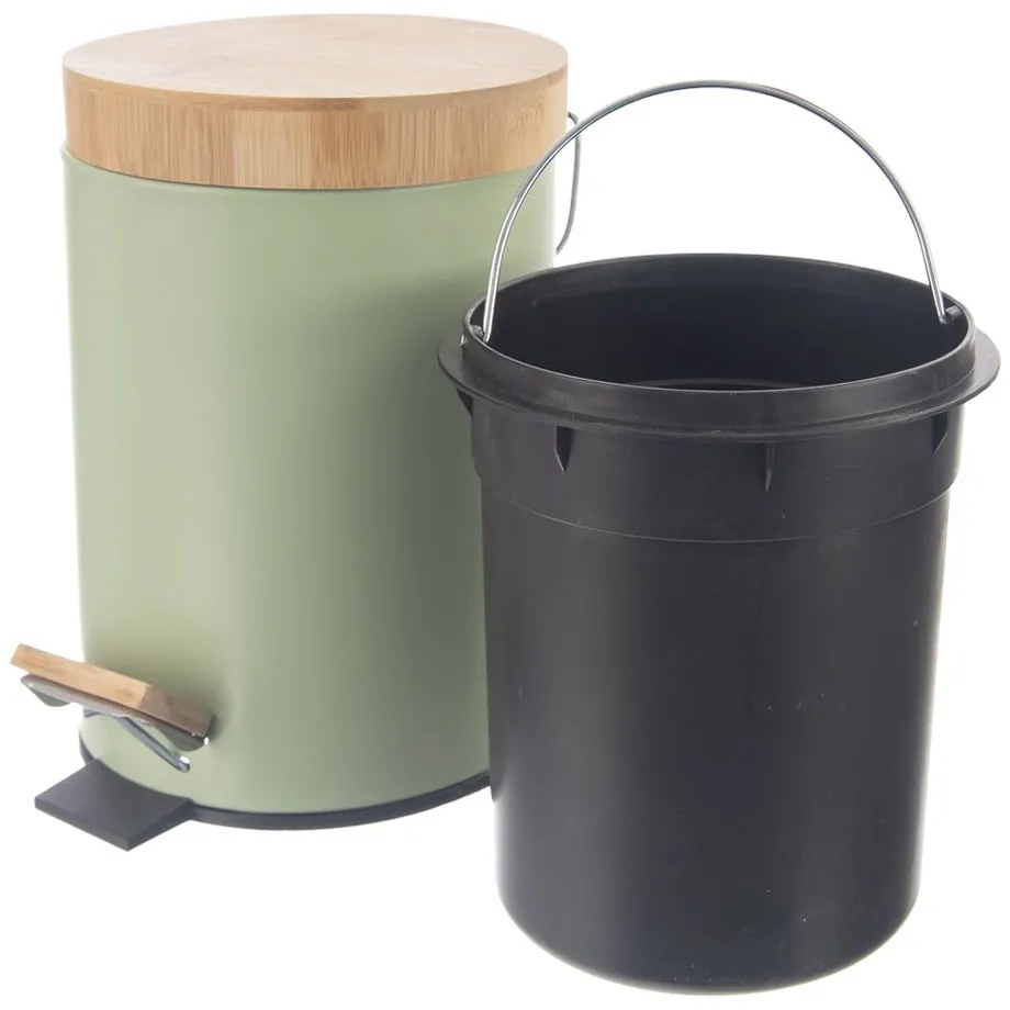 Bidone in metallo con piedini verde chiaro 3 l Greenish - Orion