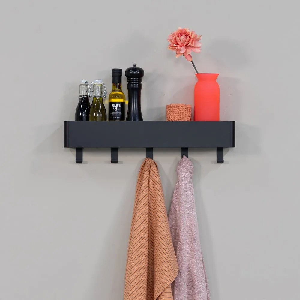 Mensola da bagno da parete nera in acciaio Multi – Spinder Design