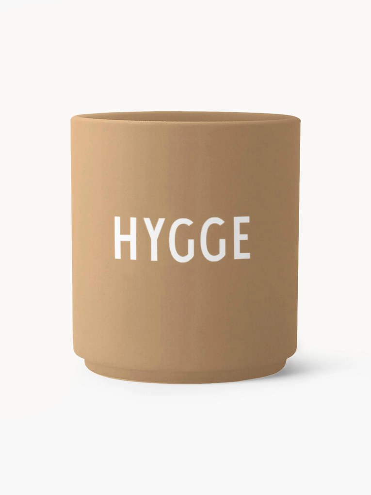 Tazza senza manico di design con scritta Favorite HYGGE