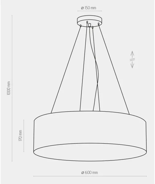 Lampadario su corda RONDO 4xE27/15W/230V verde