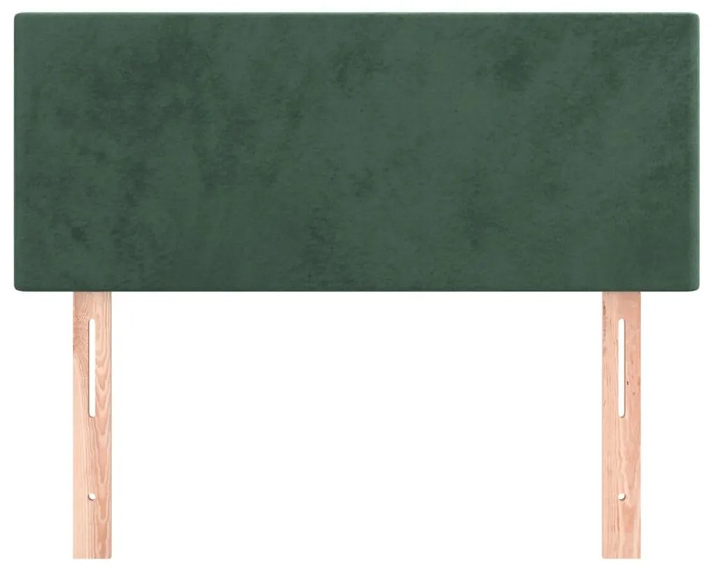 Testiera verde scuro 90x5x78/88 cm in velluto