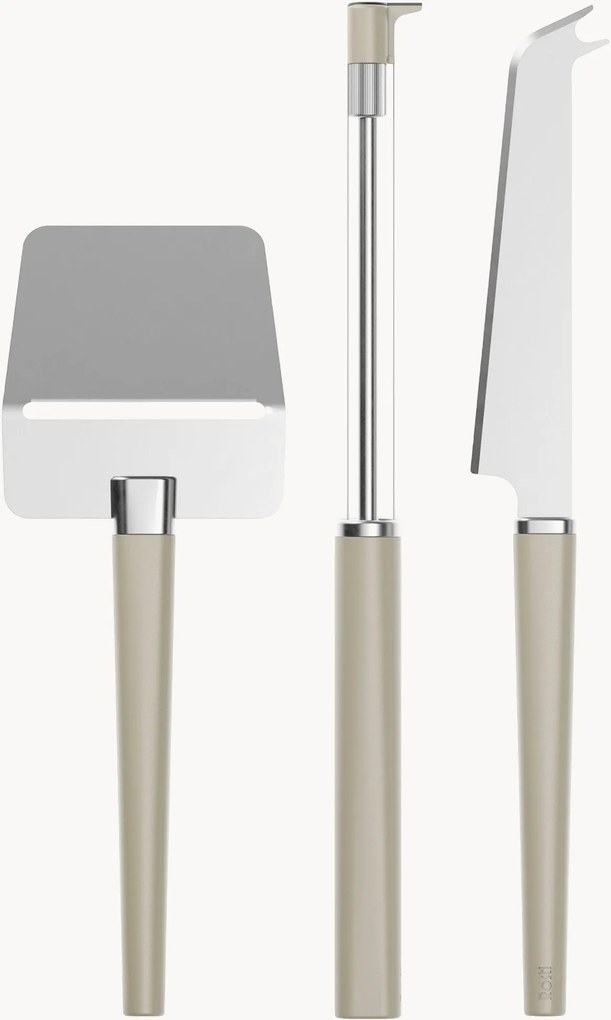 Set di 3 coltelli e affettatrice per formaggio Emma