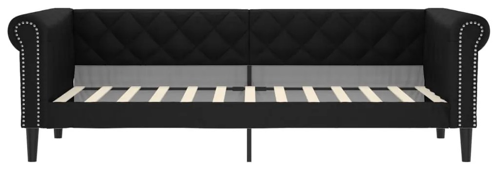 Letto da giorno nero 100x200 cm in similpelle