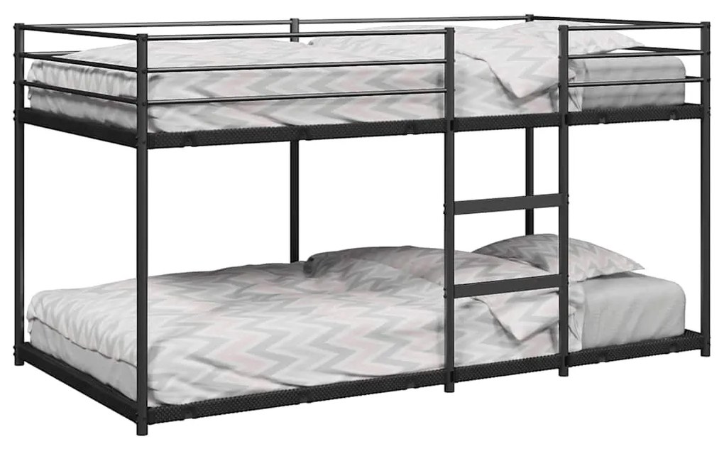 Letto A Castello Senza Materasso Nero 90x200 Cm İn Acciaio /