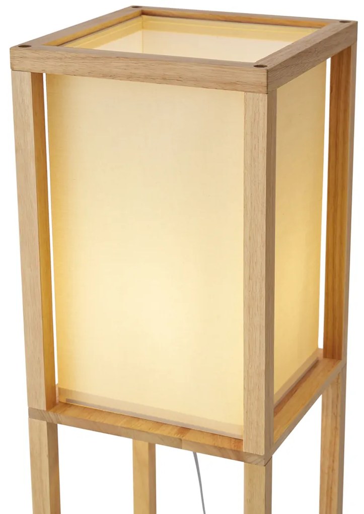 Lampada da terra moderna in legno con paralume beige - Stojan