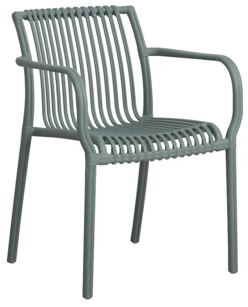 Sedia da giardino con braccioli Athena NEW GARDEN verde salvia, set da 6 pezzi