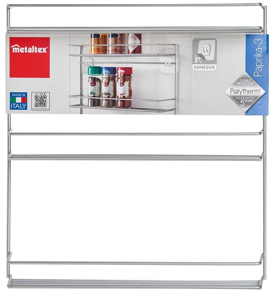 Scaffale per spezie a tre livelli montato a parete - Metaltex