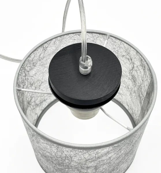 Lampada a sospensione con cavo ROSA 1xE27/60W/230V nero/grigio