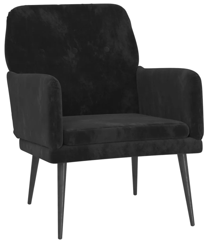 Poltrona nera 62x79x79 cm velluto