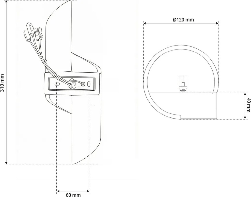 Applique da Parete G9 a Spirale in Gesso Pitturabile