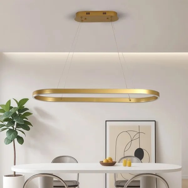 Brilagi - Lampadario LED sospeso su cavi PONDIE LED/44W/230V 80x30 cm oro