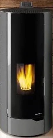 Palazzetti Nina 8 Stufa A Pellet Ecofire ad Aria con porta in vetro stondata acciaio grigio argento