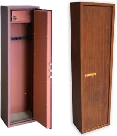 Armadio Portafucili Effetto Legno Utilia TOP Security Fuciliera 8 Posti Con Tesoretto A Chiave