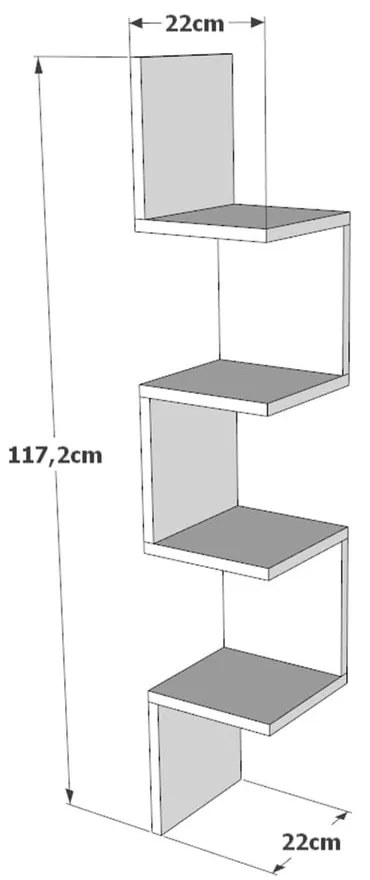 Libreria a parete bianca 22x117 cm Laura - Kalune Design