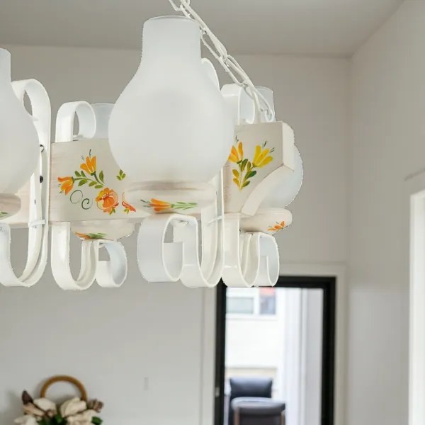 Brilagi - Lampadario a catena QUEEN 6xE14/40W/230V faggio/crema