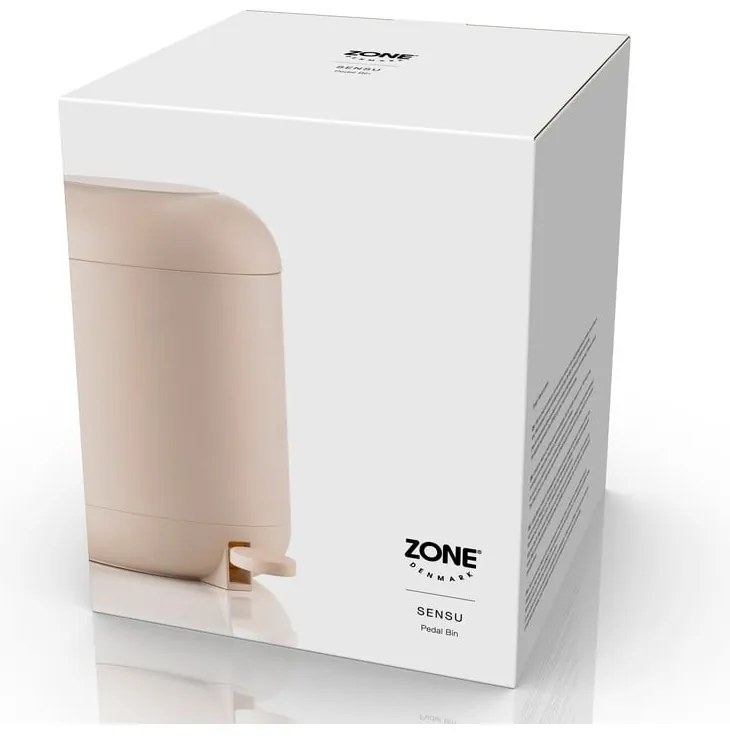 Cestino per la spazzatura beige in plastica con pedale 4 l Sensu – Zone