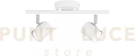 Spot zero bianco 2 luci attacco gu10 33x9,7x15cm in metallo orienta...