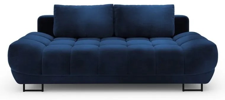 Divano letto a tre posti blu reale con rivestimento in velluto Cirrus - Windsor &amp; Co Sofas