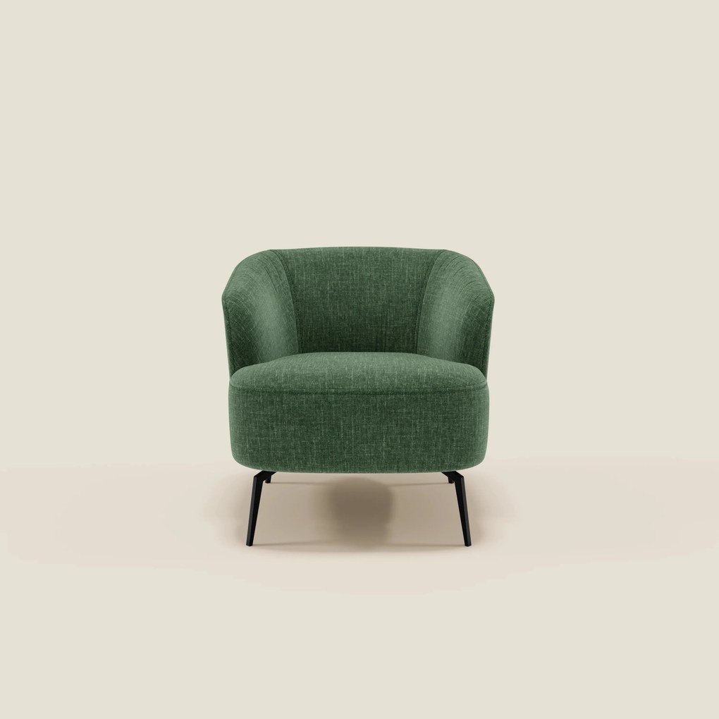 Renoa Poltroncina dall'eleganza moderna in tessuto smacchiabile T24 verde oliva