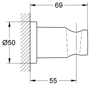 GROHE 27074DL0 - Supporto doccia a parete RAINSHOWER, finitura bronzata