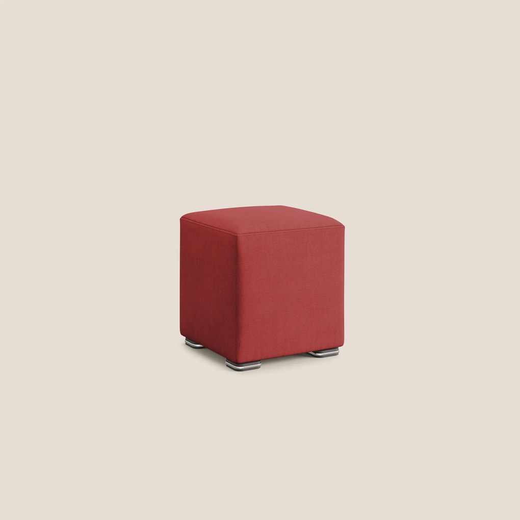 Cube pouf in tessuto morbido impermeabile T02 rosso