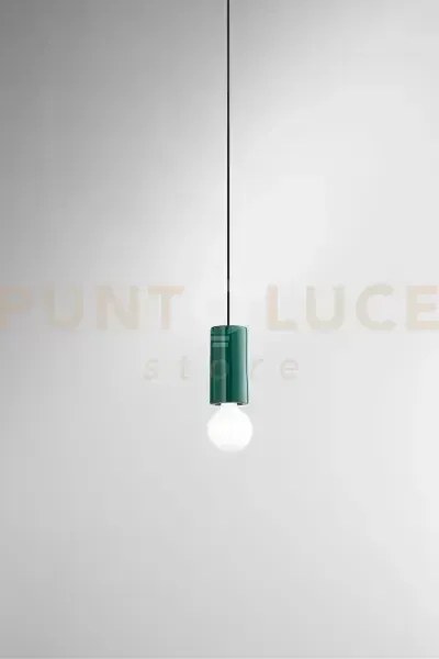 Sospensione ceramica e metallo verde lucido idea 1 luce attacco e27...