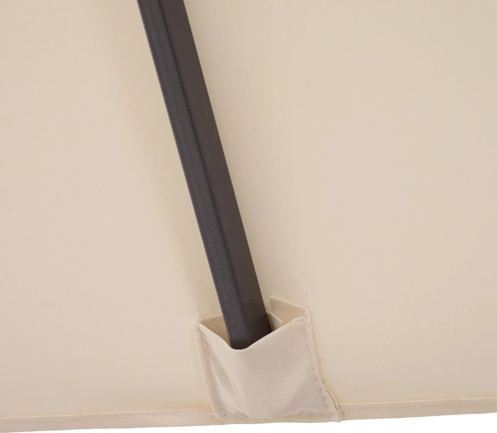 Ombrellone da Giardino 4,6x2,7 m Palo Ø48 mm Doppio Tetto Beige...
