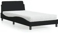 Letto con Materasso Nero 100x200 cm in Tessuto 3208346