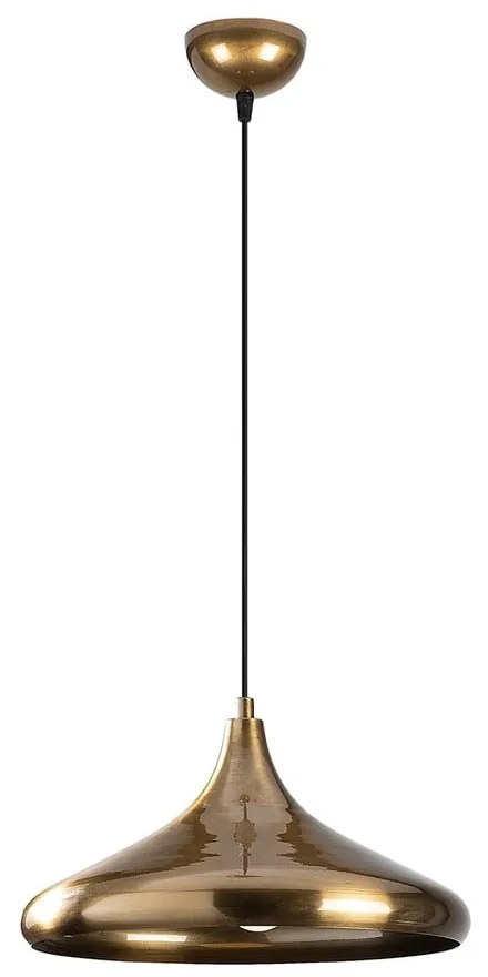 Lampadario dorato con paralume in metallo ø 35 cm Berceste – Opviq lights