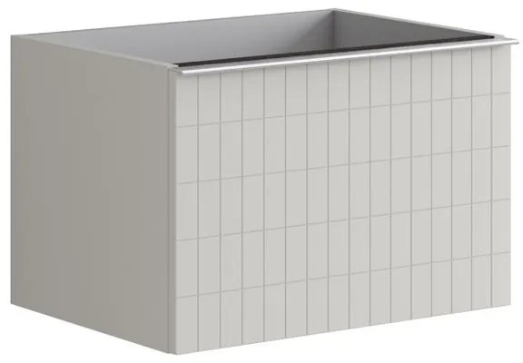 Mobile da bagno da fissare sotto lavabo L 60 x H 40 x P 45.5 cm grigio laccato, 2 cassetti Pixel grid
