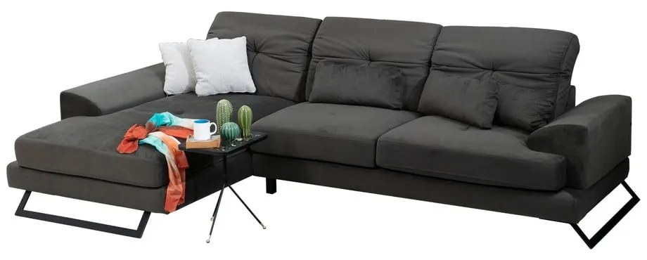 Divano angolare grigio scuro (angolo sinistro) Frido - Balcab Home