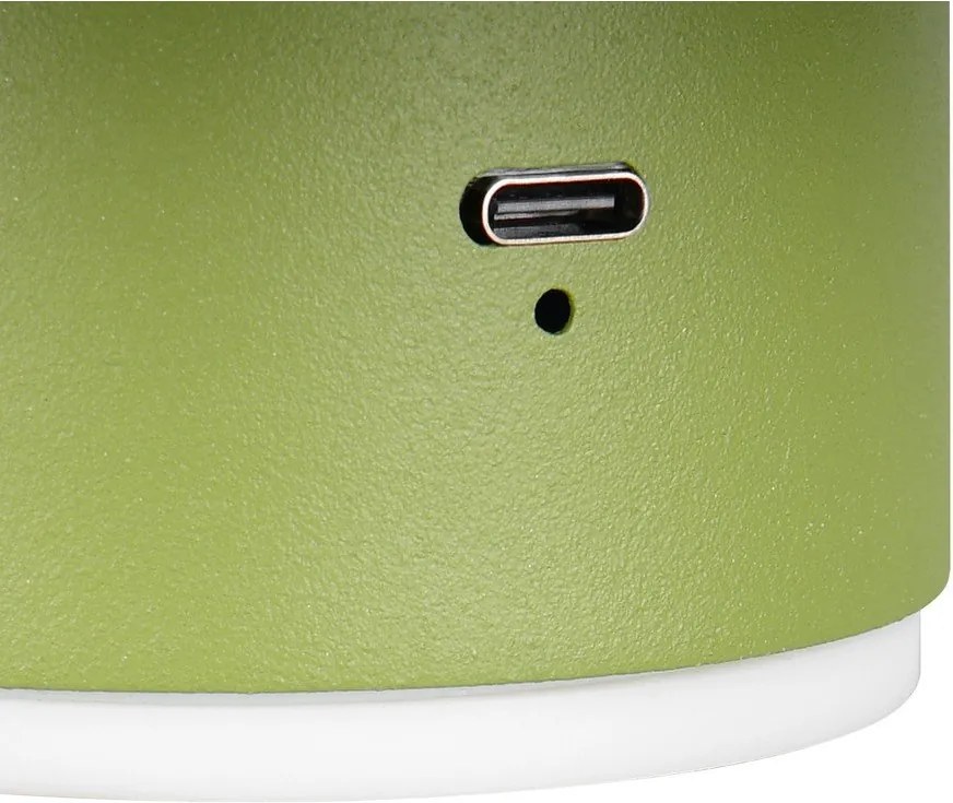 Lampada da parete LED verde con ricarica USB Davey – Trio