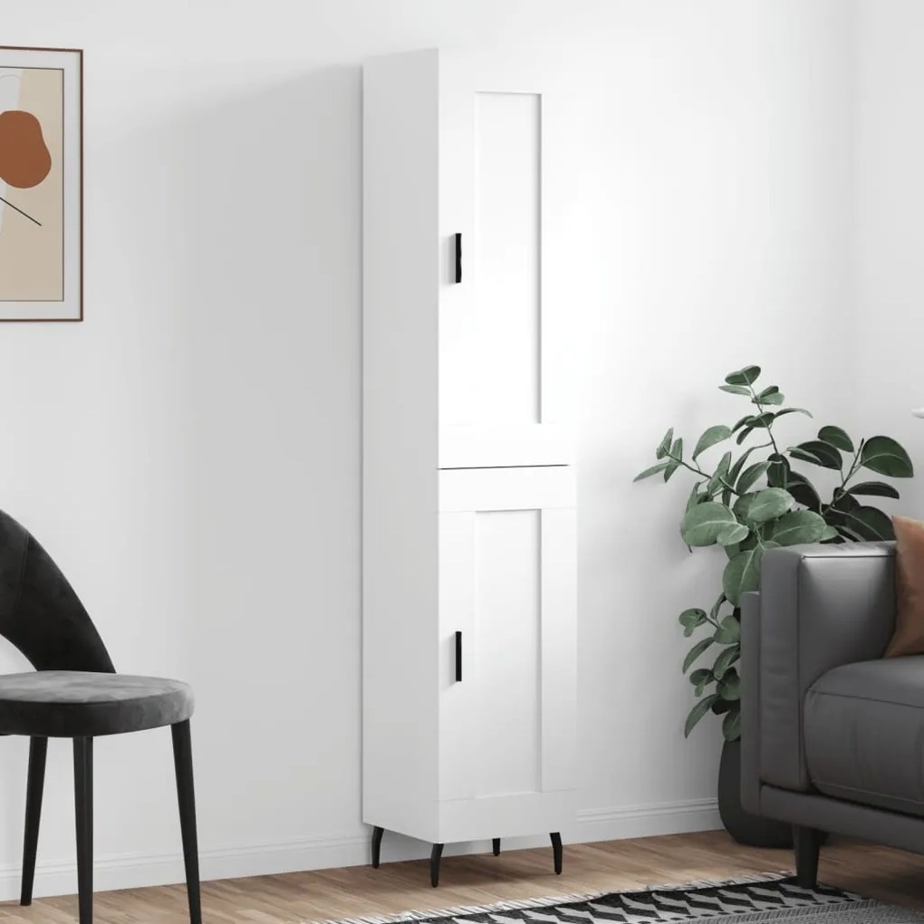 Credenza Bianca 34,5x34x180 Cm İn Legno Multistrato /