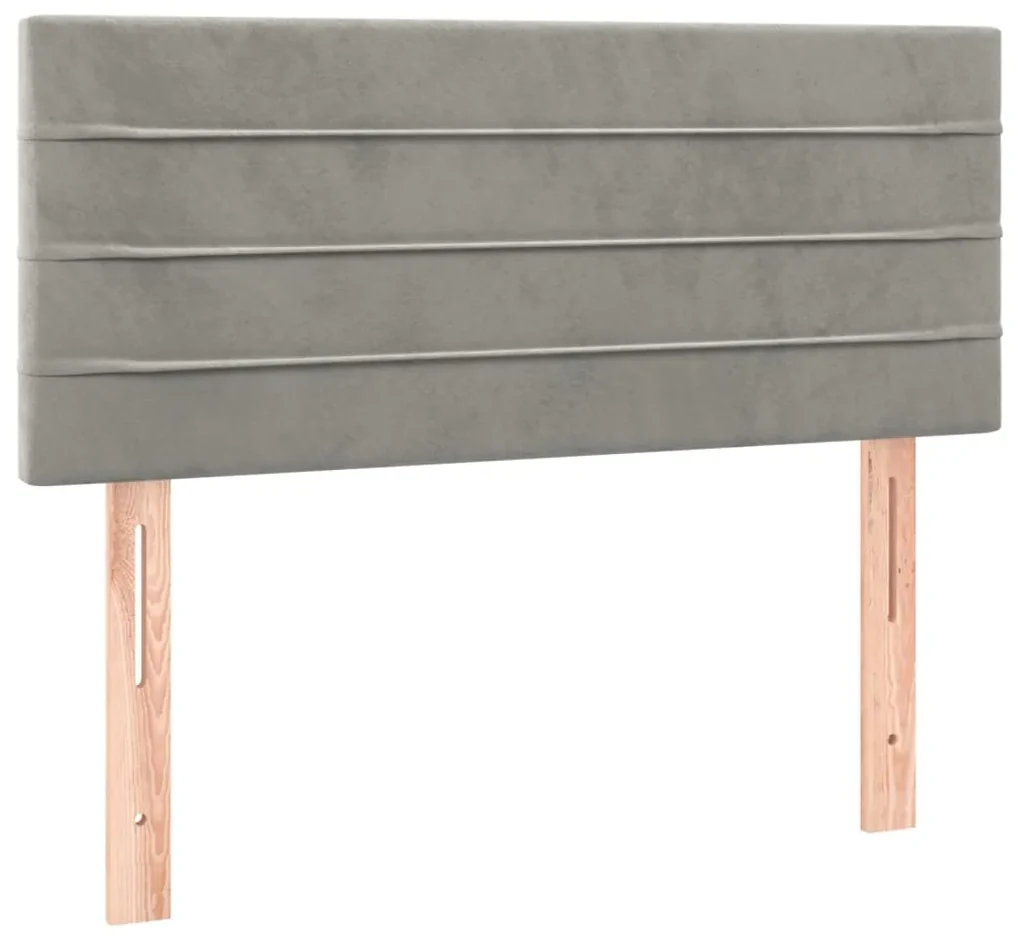 Testiera grigio chiaro 80x5x78/88 cm in velluto