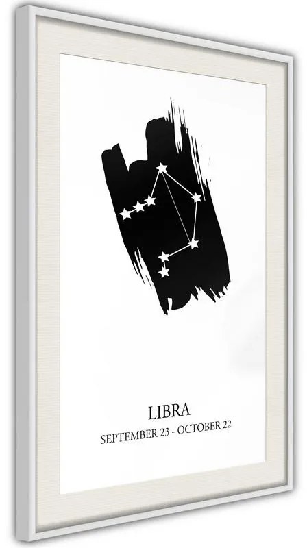 Poster  Zodiac: Libra I  Cornice Quadri Cornice nera con pass-partout, Larghezza x Altezza Home decor 20x30