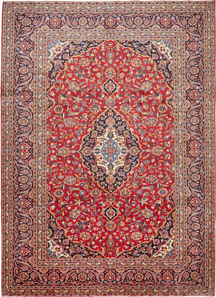 Kashan Tappeto persiano 360x260 Rosso (Iran) Annodato A Mano