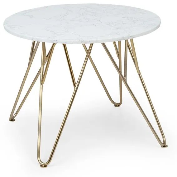 blumfeldt Round Pearl tavolino da salotto 55 x 45 (ØxA) marmo oro / bianco