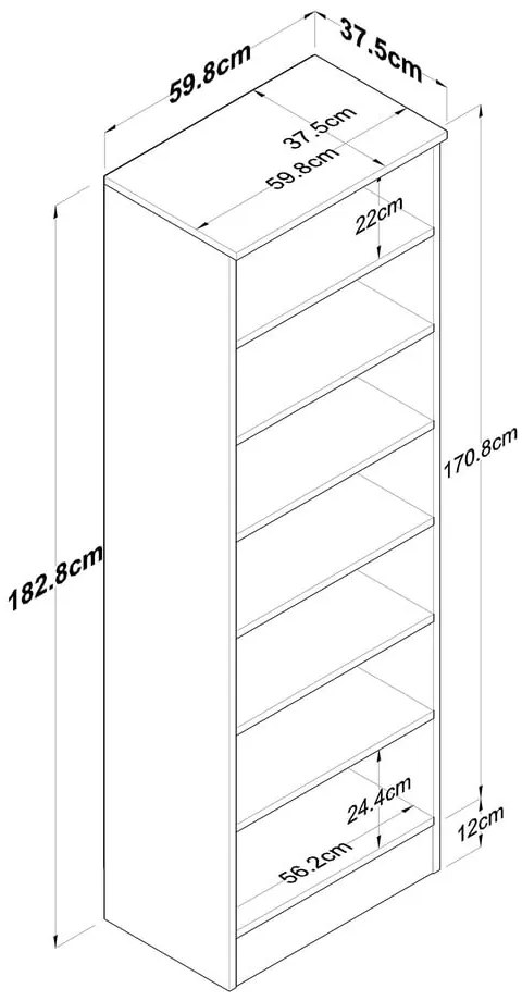 Armadio bianco/naturale in noce 60x183 cm Theresa - Kalune Design