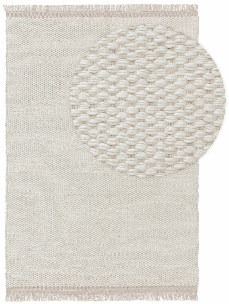 benuta Pure Tappeto di lana Lana Crema 120x170 cm - Tappeto fibra naturale